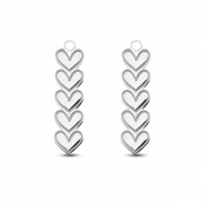 Bedels van Stainless steel Roestvrij staal (RVS) hearts Silver