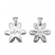 Bedels van Stainless steel Roestvrij staal (RVS) flower Silver