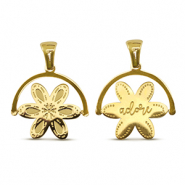 Bedels van Stainless steel Roestvrij staal (RVS) rotate flower Gold