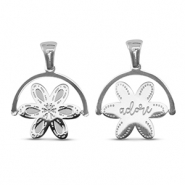 Bedels van Stainless steel Roestvrij staal (RVS) rotate flower Silver