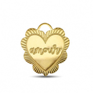 Bedels van Stainless steel Roestvrij staal (RVS) ''amour'' Gold