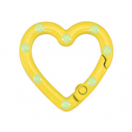 Gekleurde onderdelen voor sleutelhanger hart Yellow-green