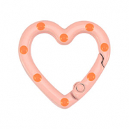 Gekleurde onderdelen voor sleutelhanger hart Pink-orange