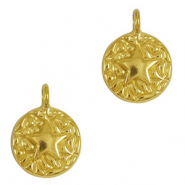 Bedels van Stainless steel Roestvrij staal (RVS) round starfish Gold