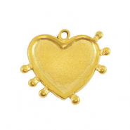 Bedels van Stainless steel Roestvrij staal (RVS) heart Gold