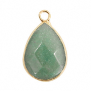 Hangers van natuursteen druppel Light green-gold