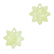 Hangers van resin flower Light green
