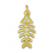 Brass TQ metaal bedels fishbone Gold
