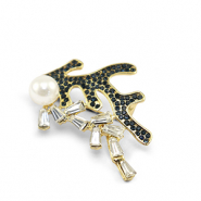 Broches seaweed Dark blue-gold