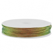 Macram&eacute; gevlochten draad 1mm Multicolour-orange green metallic