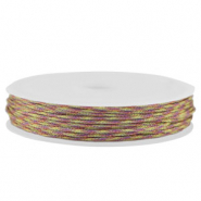 Macram&eacute; gevlochten draad 1mm Purple-green metallic