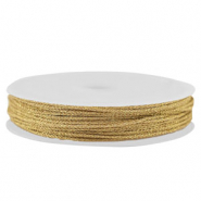 Macram&eacute; gevlochten draad 1mm Dark gold metallic