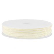Macram&eacute; gevlochten draad 1mm Off white metallic