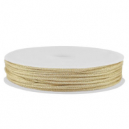 Macram&eacute; gevlochten draad 0,8mm Light gold metallic