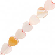Schelp kralen heart Light pink