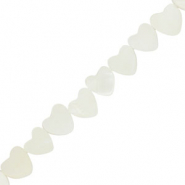 Schelp kralen heart Off white