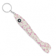 Sleutelhangers vis 17.5cm Off white-lilac