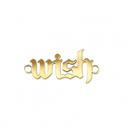 Bedels van Stainless steel Roestvrij staal (RVS) tussenstuk ''wish'' Gold