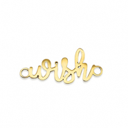 Bedels van Stainless steel Roestvrij staal (RVS) tussenstuk ''wish'' Gold
