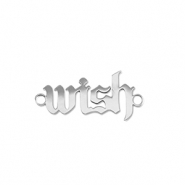 Bedels van Stainless steel Roestvrij staal (RVS) tussenstuk ''wish'' Silver