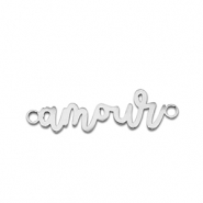 Bedels van Stainless steel Roestvrij staal (RVS) tussenstuk ''amour'' Silver