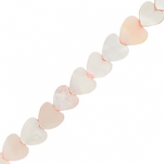 Schelp kralen heart Light pink