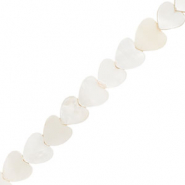 Schelp kralen heart Off white