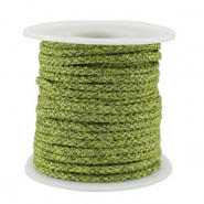 Trendy koord gevlochten 3.5mm Green-silver