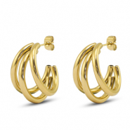 Oorbellen / oorstekers van Stainless steel Roestvrij staal (RVS) Gold