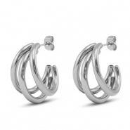 Oorbellen / oorstekers van Stainless steel Roestvrij staal (RVS) Silver