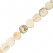 Schelp kralen square White-sand brown