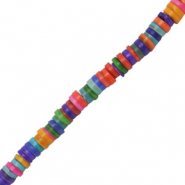 Schelp kralen disc Multicolor