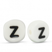 Keramiek letterkralen Z White-black