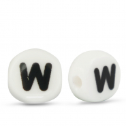 Keramiek letterkralen W White-black