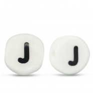 Keramiek letterkralen J White-black