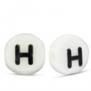 Keramiek letterkralen H White-black