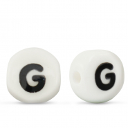 Keramiek letterkralen G White-black