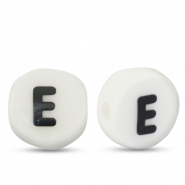 Keramiek letterkralen E White-black