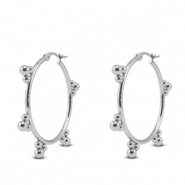 Oorbellen van Stainless steel Roestvrij staal (RVS) creolen Silver