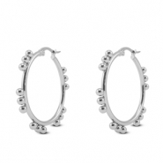 Oorbellen van Stainless steel Roestvrij staal (RVS) creolen Silver