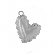 Bedels van Stainless steel Roestvrij staal (RVS) heart Silver
