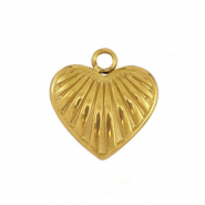 Bedels van Stainless steel Roestvrij staal (RVS) heart Gold