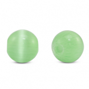 Glaskralen 6 mm Cat's eye Light green