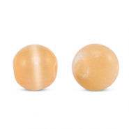 Glaskralen 6 mm Cat's eye Peach orange