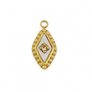 Bedel van Stainless steel Roestvrij staal (RVS) shell rhombus Gold-white (natuurlijke kleur)