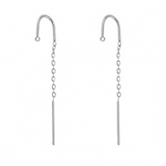 Oorbellen van Stainless steel Roestvrij staal (RVS) met oogje Silver