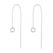 Oorbellen van Stainless steel Roestvrij staal (RVS) round Silver
