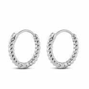 Oorbellen van Stainless steel Roestvrij staal (RVS) creolen Silver