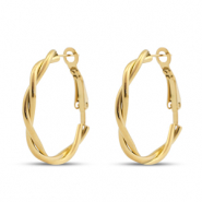 Roestvrij stalen (RVS) Stainless steel oorbellen creolen Gold