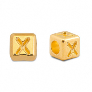 Metaal letterkralen DQ X Goud (nikkelvrij)